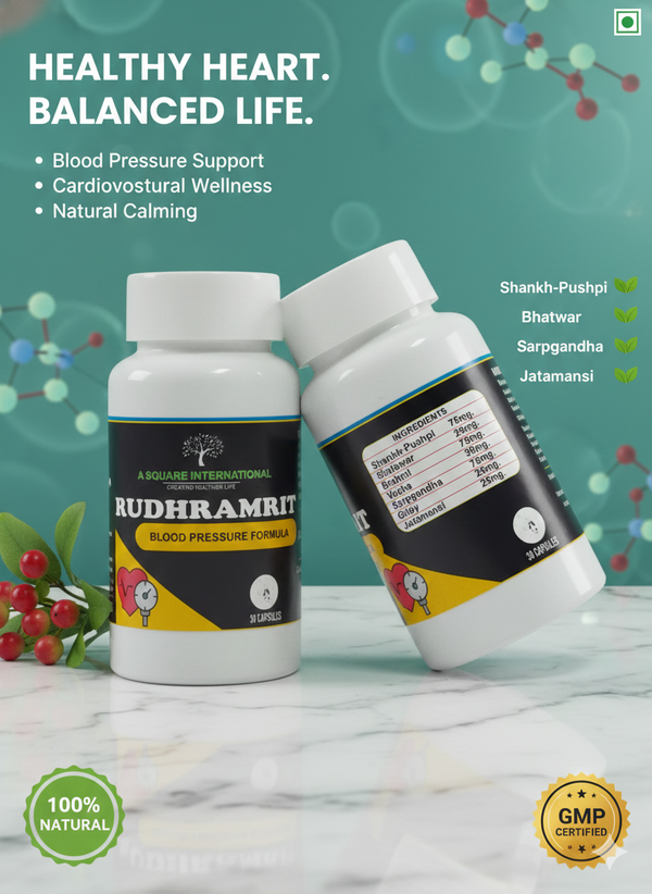 Rudhramrit Blood Pressure capsules Natural support for active lifestyles